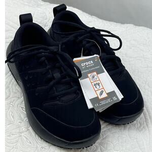 NWT Literide Crocs Women's Size 8 Black Lace-Up Work Sneakers – At Work Shoes